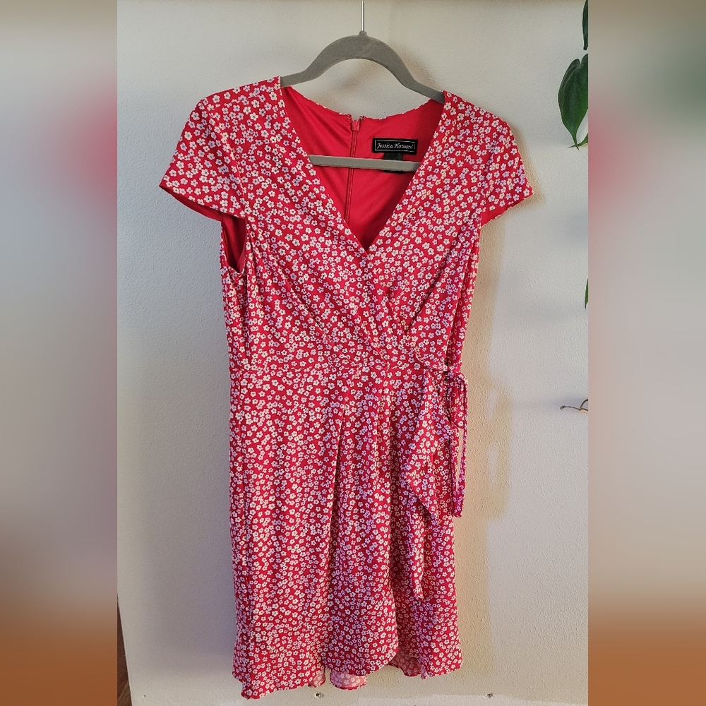 Red and White Floral Mini Dress